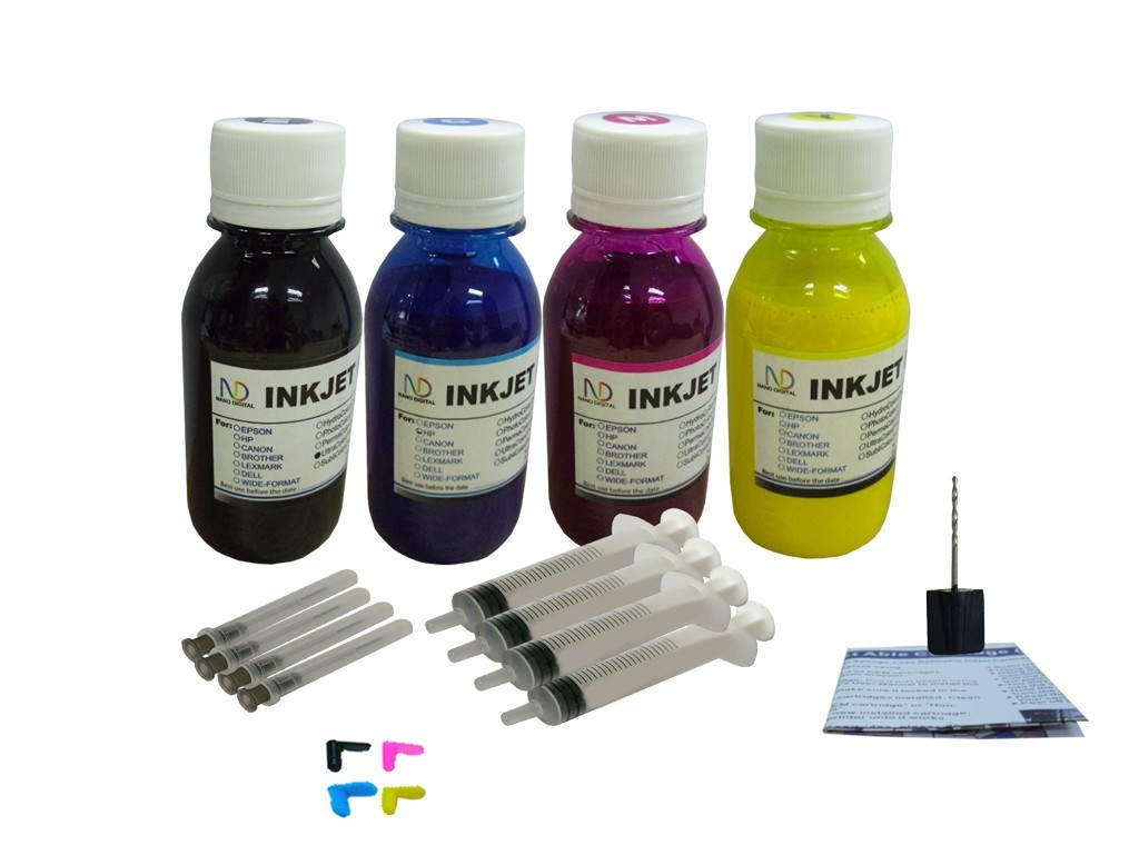 ND® Pigment Refills for HP 962 OfficeJet Pro 9010 9015 9016 9018 9020 4x100ml/s 