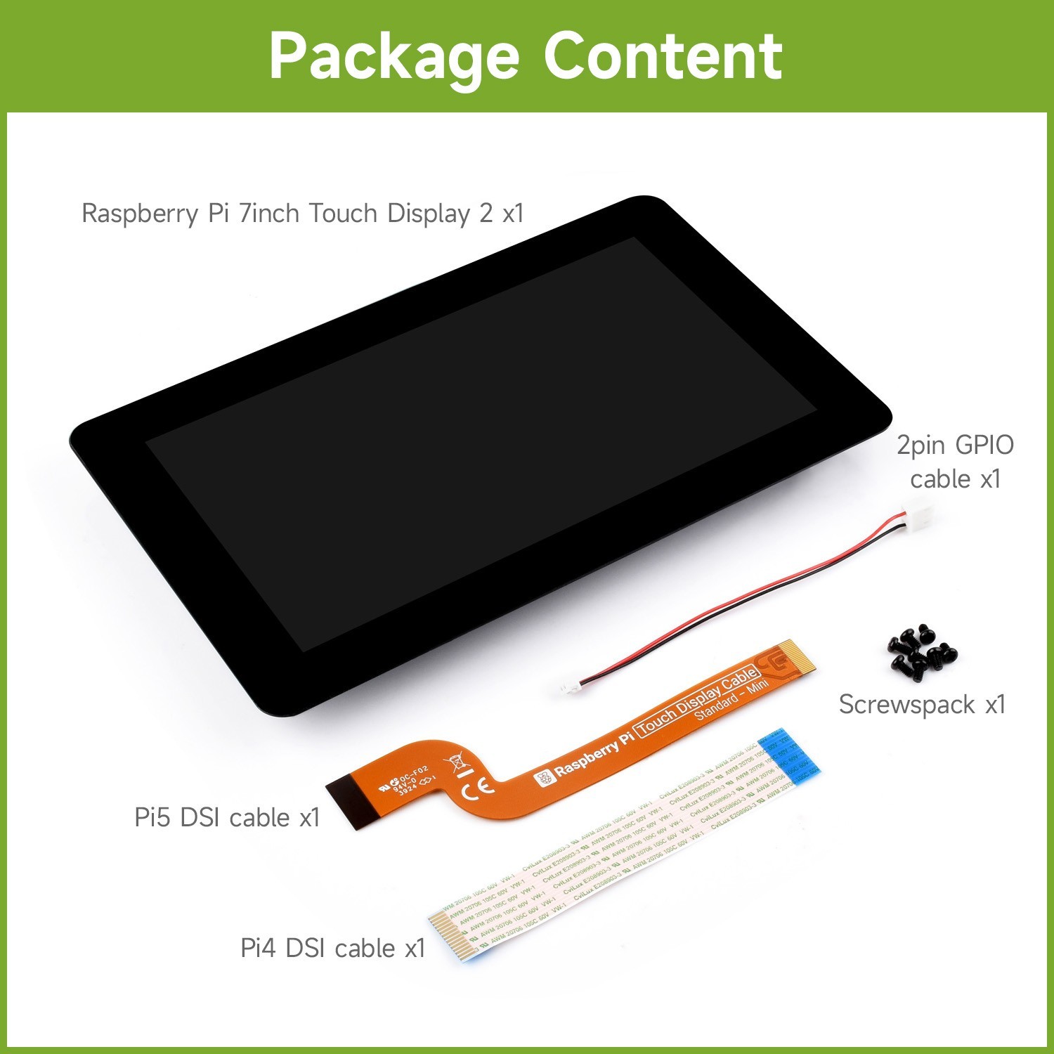 Official Raspberry Pi 7inch Capacitive Touch Display With Case(Optional) 720x180
