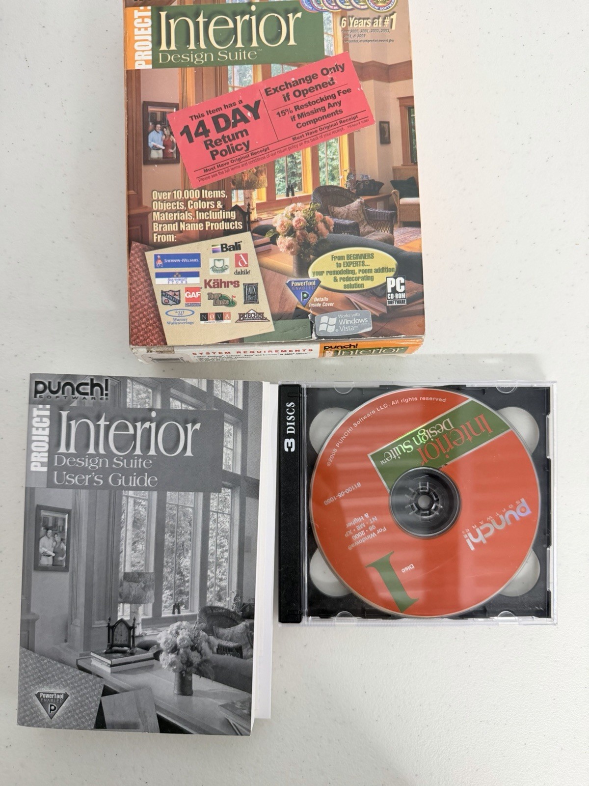 Punch Interior Design Suite Software PC Windows XP Vista 3-Disc Box Set Complete