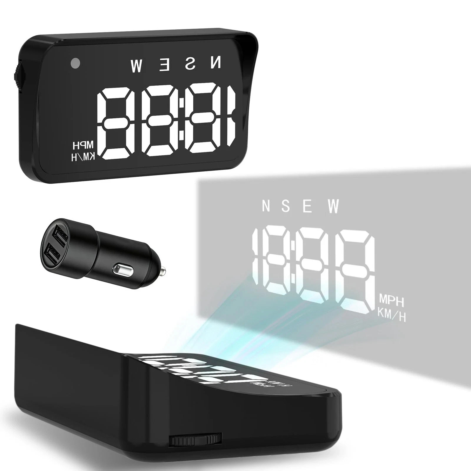 Heads up Display for Cars Windshield, Car HUD Display, Plug & Play USB, MPH/K...