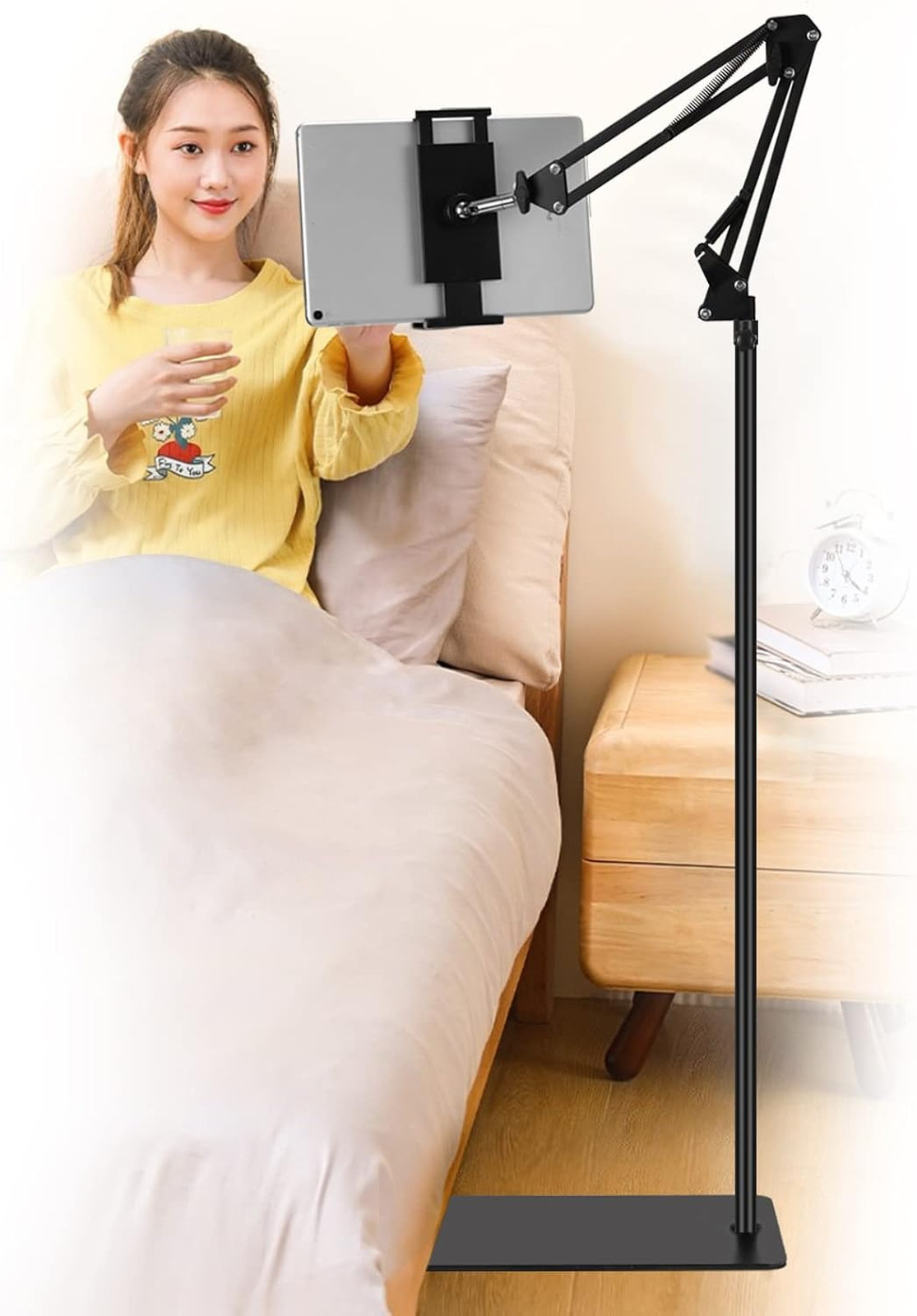 Universal Tablet Floor Stand Adjustable Metal Rotatable 4.7 to 12.9 Inch Devices