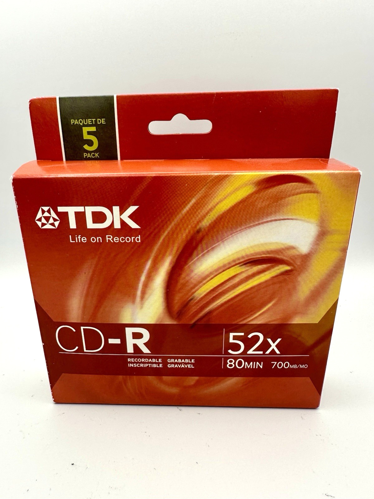 TDK CD-R 52X Recordable Blank Discs 700MB 80Min 5 Pack New Sealed Jewel Cases
