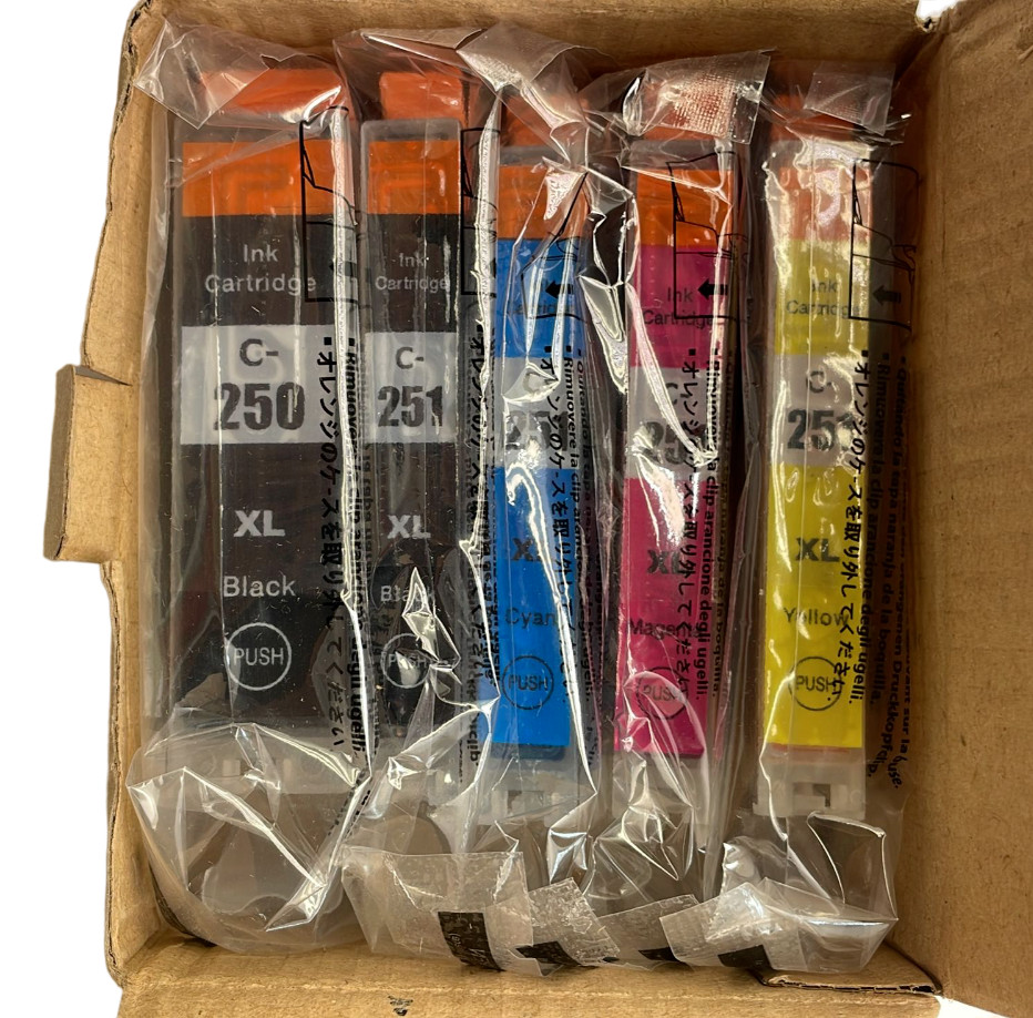 Canon PGI-250 & CLI-251 High Yield Compatible Ink Cartridges (PACK OF 5)
