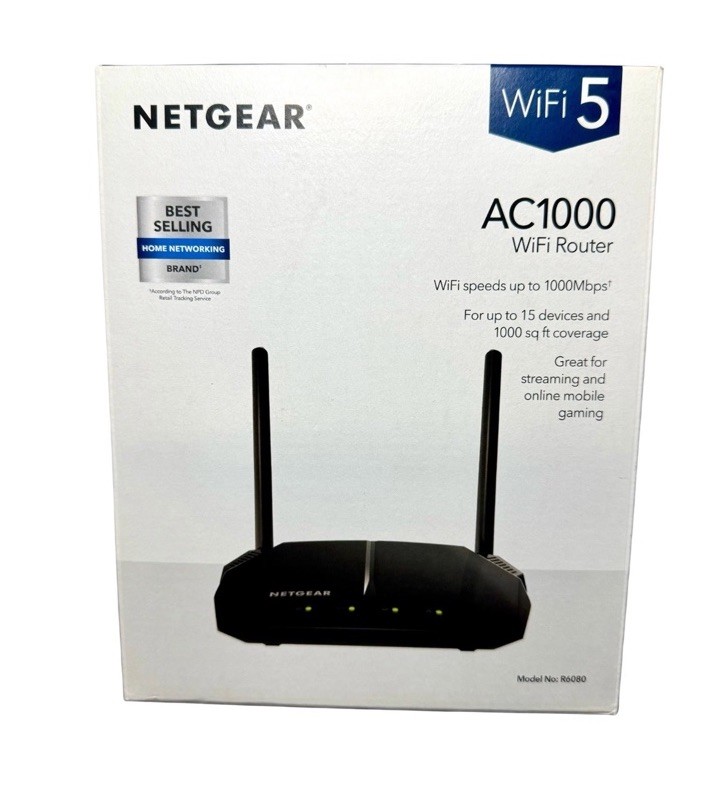 Netgear AC1000 WiFi Router Model No: R6080 New Open Box, 1000Mbps, Long Range