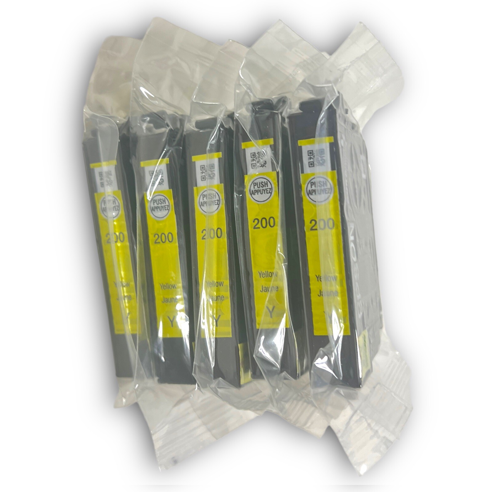 5 Epson 200 Yellow Lot Of sealed OEM Ink Cartridges Five Yellow New