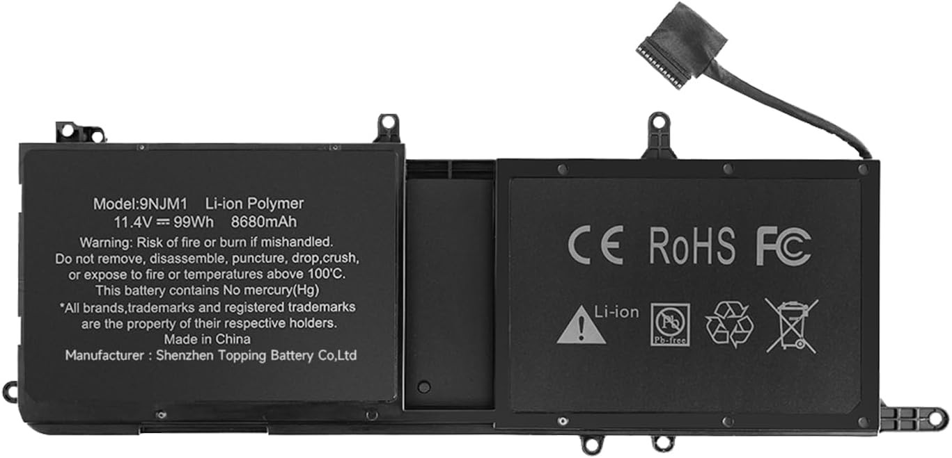 9NJM1 Laptop Battery for Dell Alienware 15 R3 R4 17 R4 R5 P31E P31E001 P31E002