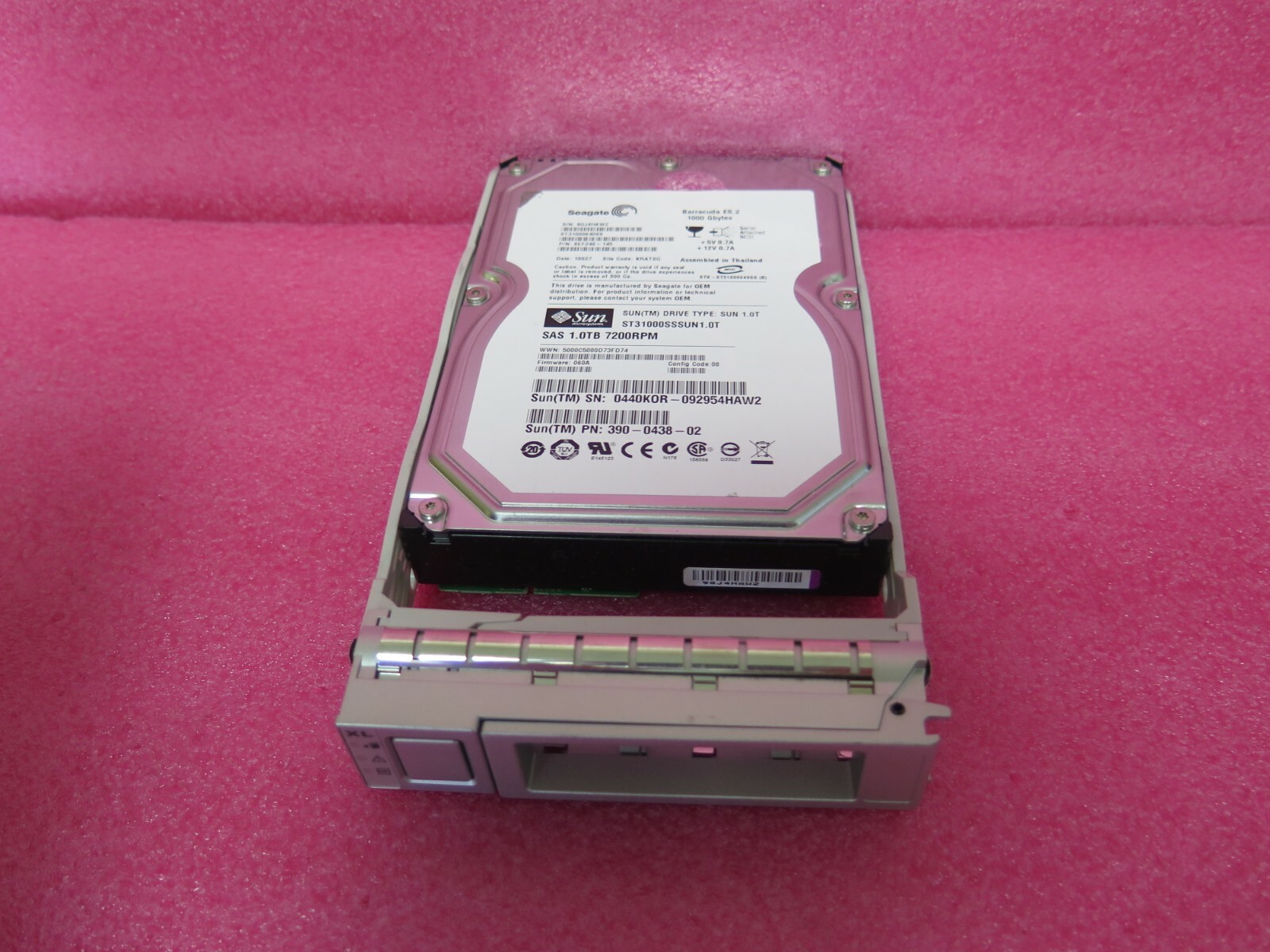 Sun Oracle 390-0438 Seagate 1TB 7.2K SAS 3.5'' ST31000640SS HDD Hard Drive