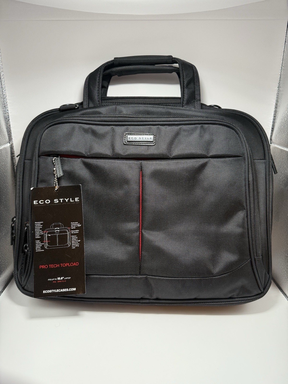ECO STYLE Pro Tech Topload Laptop Case/Bag For Sizes Up To 15.6" Black EPRT-TL15