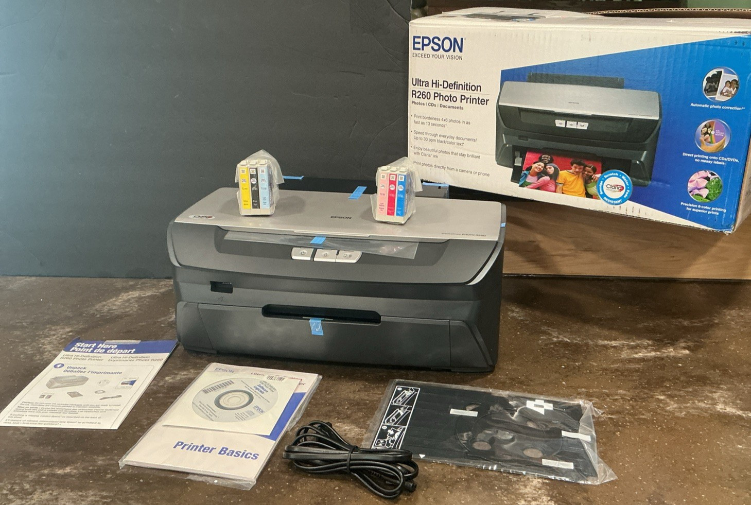 Epson Stylus Photo R260 Photo Printer Open Box Unused Factory Sealed