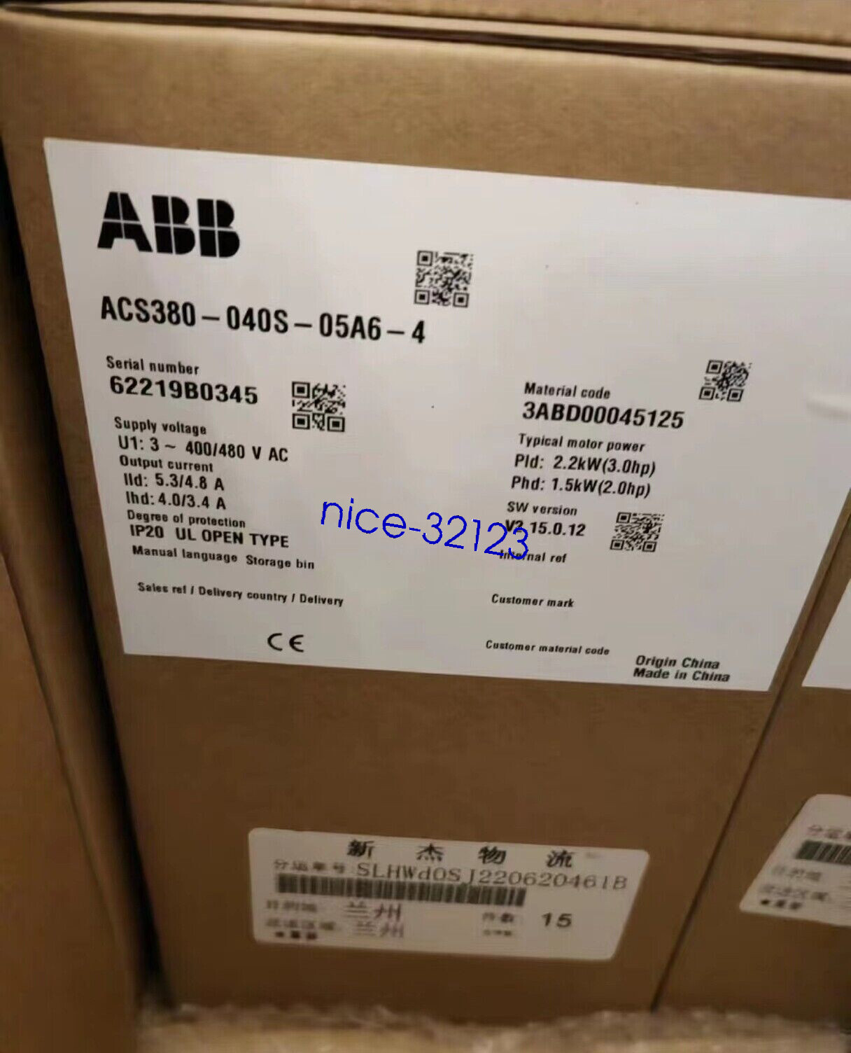 1pc ABB ACS380-040S-05A6-4 frequency converter 2.2 KW via DHL&FedEx Brand New