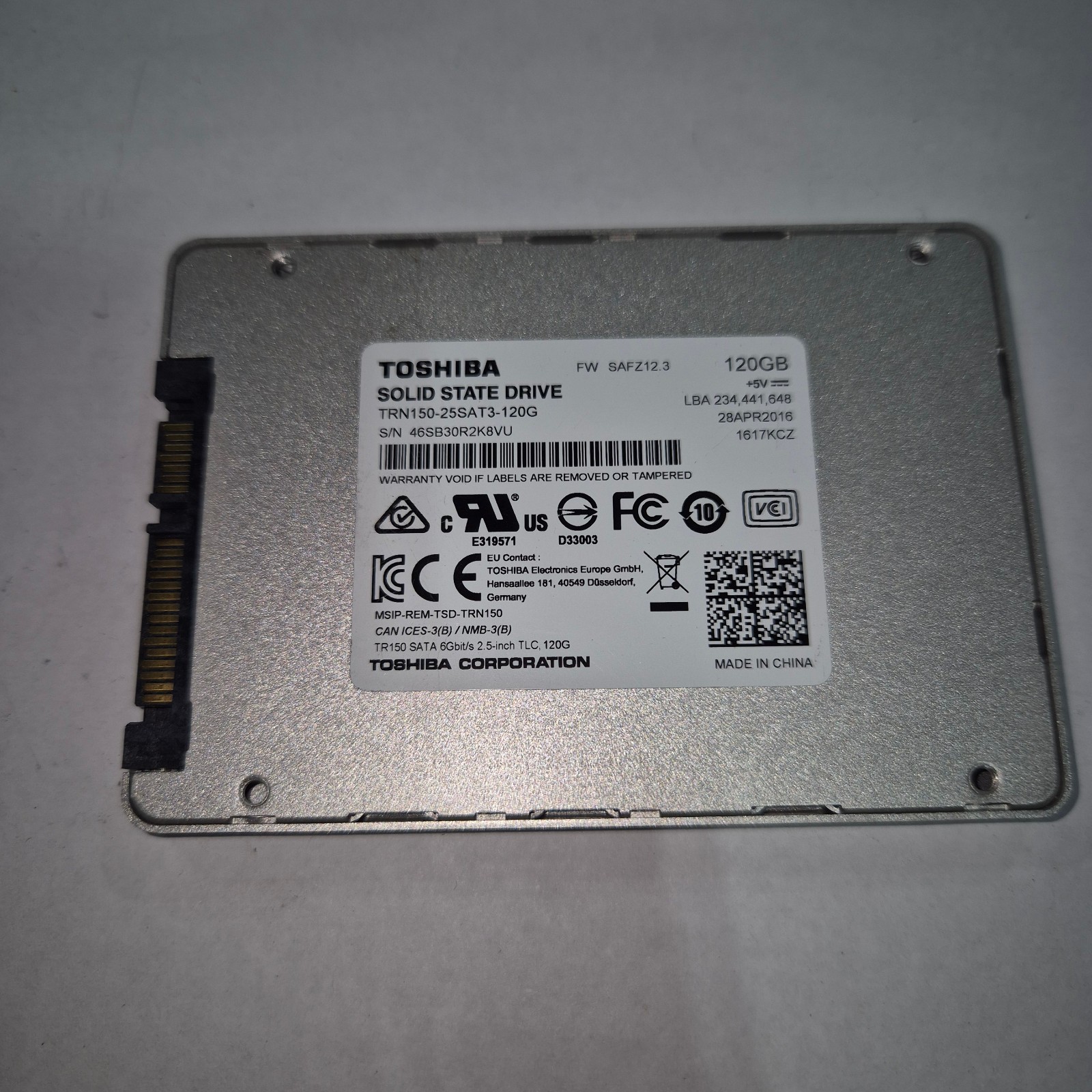 TOSHIBA OCZ TL100 2.5" 120GB TL100-25SAT3-120G Internal Solid-State Drive-(USED)