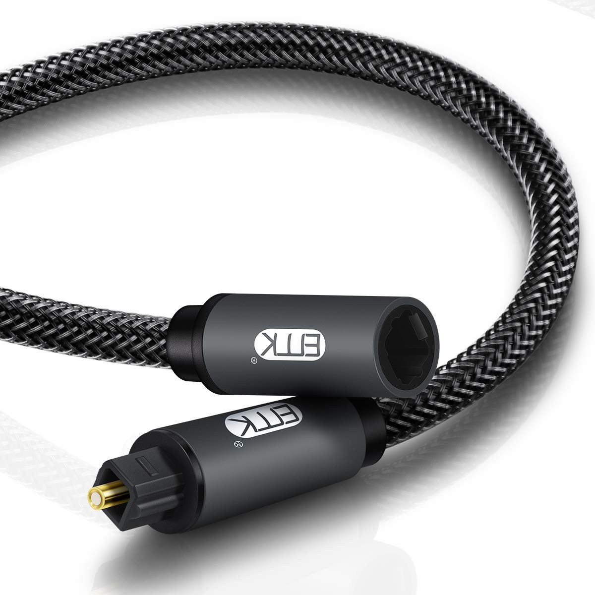EMK Optical Extension Cable Male to Female Coupler Cord Nylon Braided Jacket ...