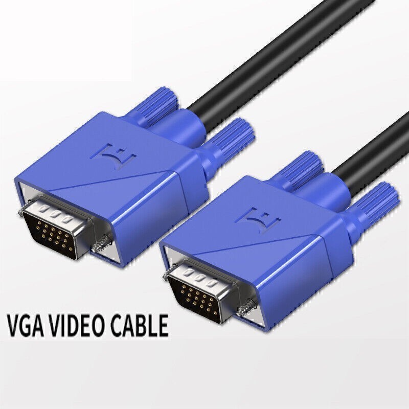 VGA (3+6) 15 Pin Male to Male Plug Computer Monitor Cable Wire Cord 1.5m - 3m