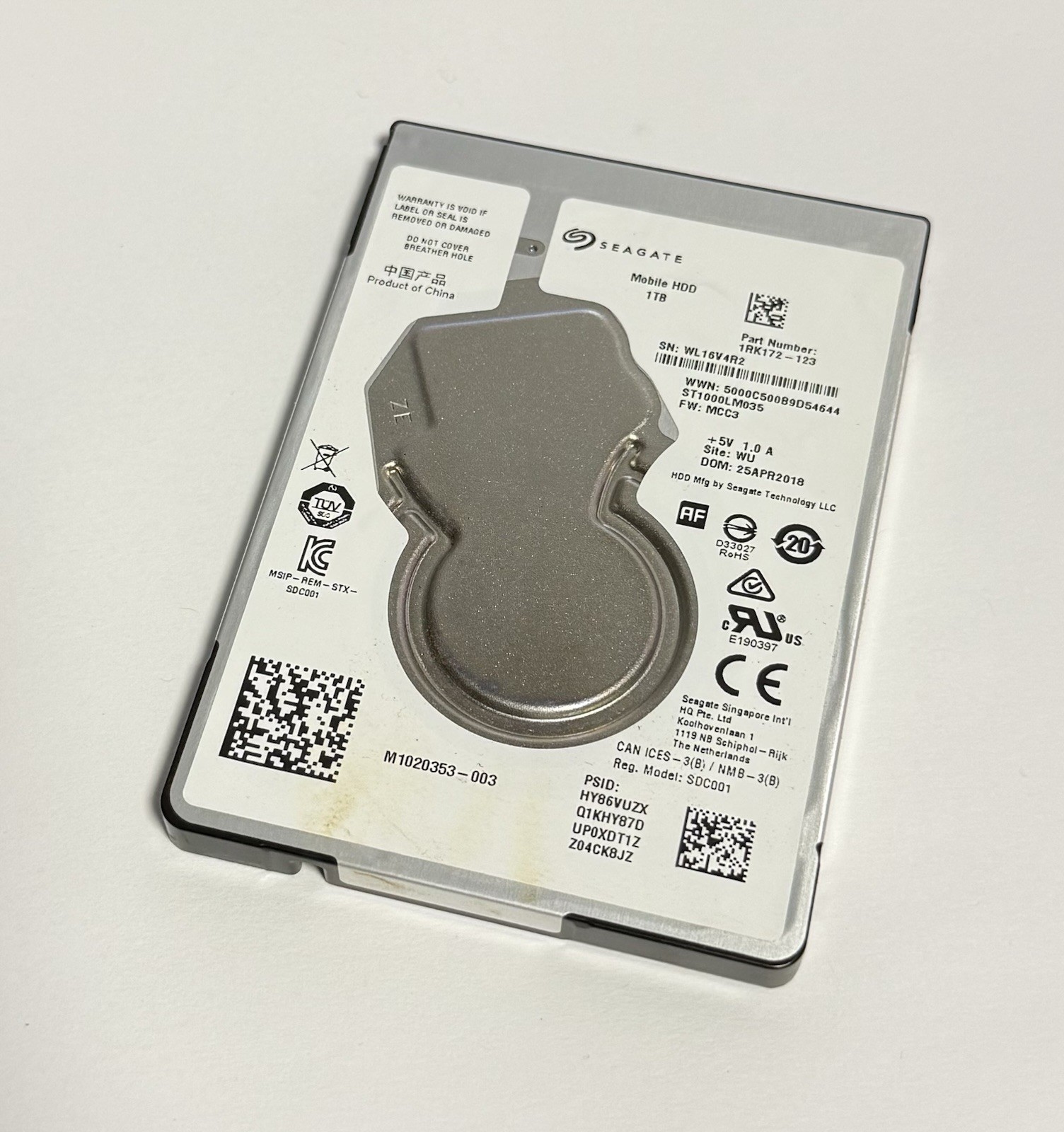 ST1000LM035 Seagate Mobile HDD Drive 1TB 2.5in SATA 5400RPM 128MB 7mm