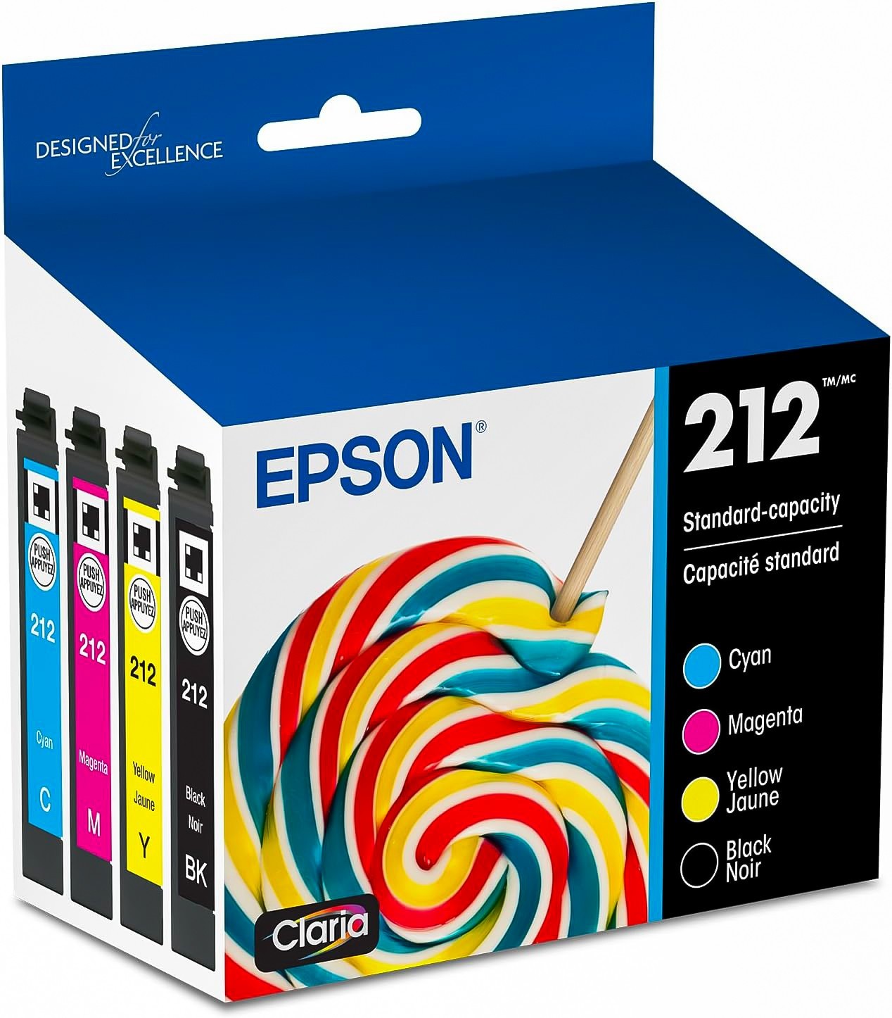 2 Pack Epson 212 Genuine OEM Ink Combo 8 Cartridges T212120-BCS XP-4100 WF-2850