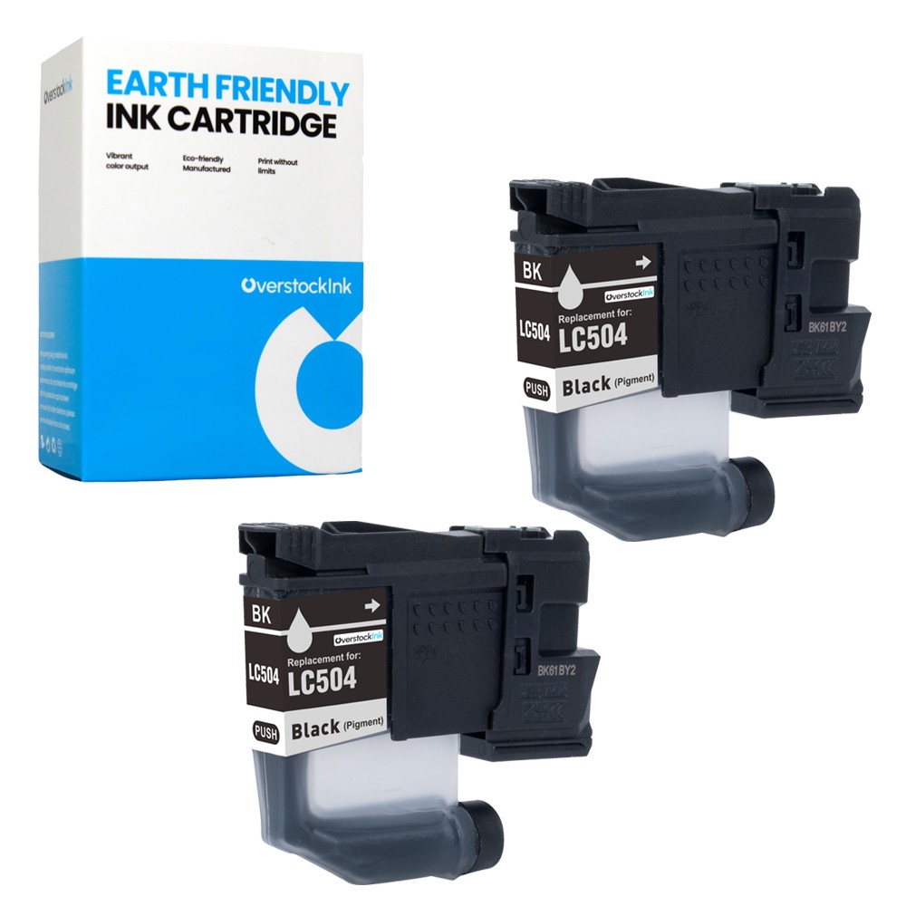 2-Pack OSI Compatible LC504BK Ink Cartridges fits Brother MFC-J1365DW