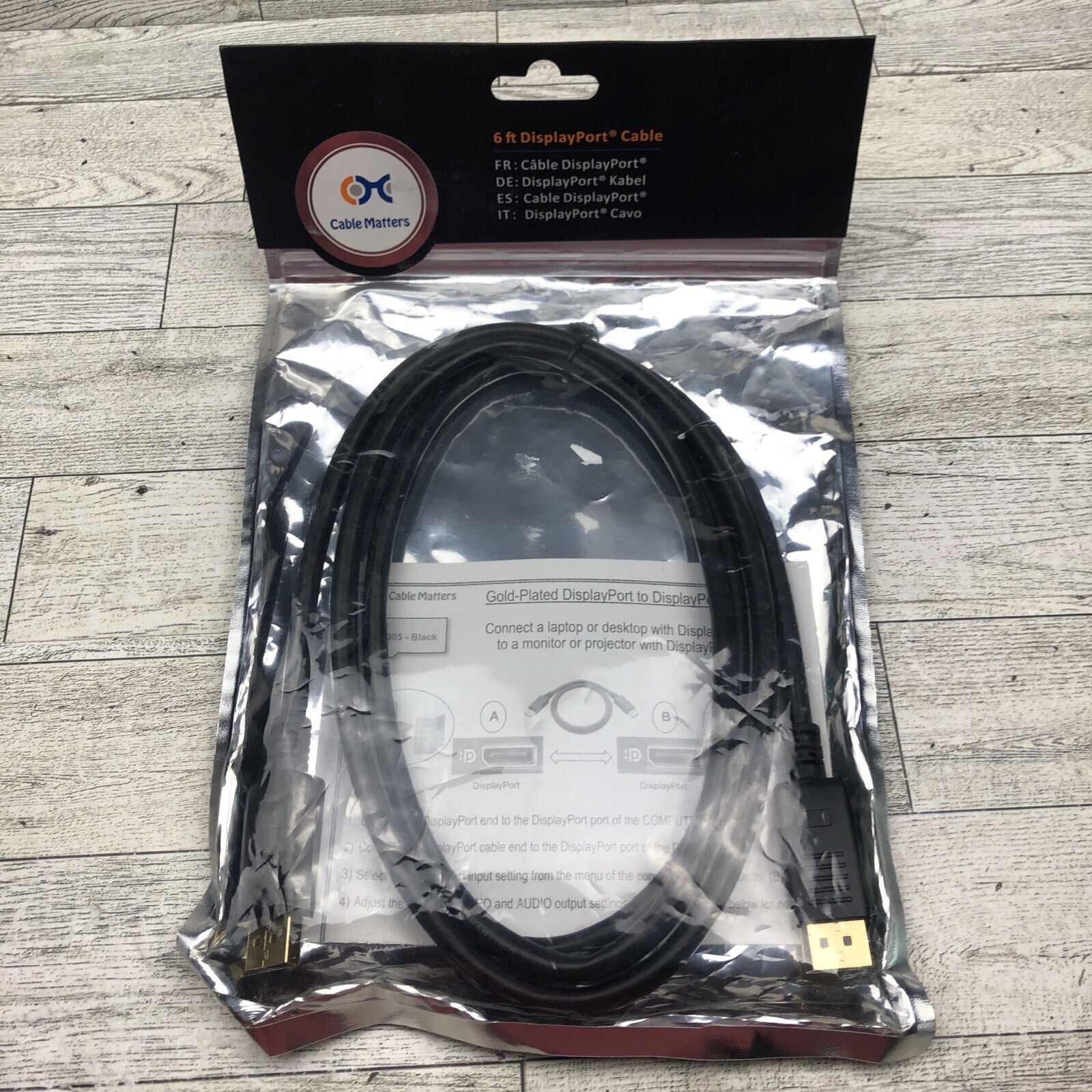 Cable Matters 6 feet Display Port Cable - New