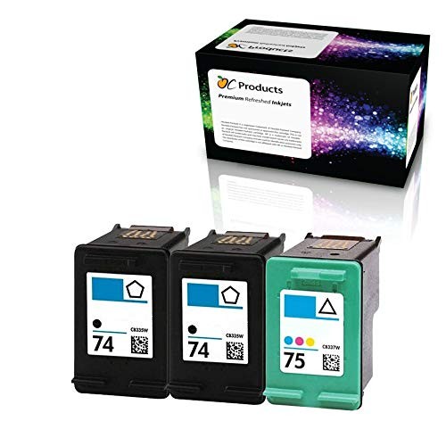 OCProducts Refilled Ink Cartridge HP 74 75 for Officejet J6480 Photosmart C4400