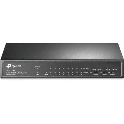 TP-Link 9-Port 10/100Mbps Desktop Switch with 8-Port PoE+ TLSF1009P