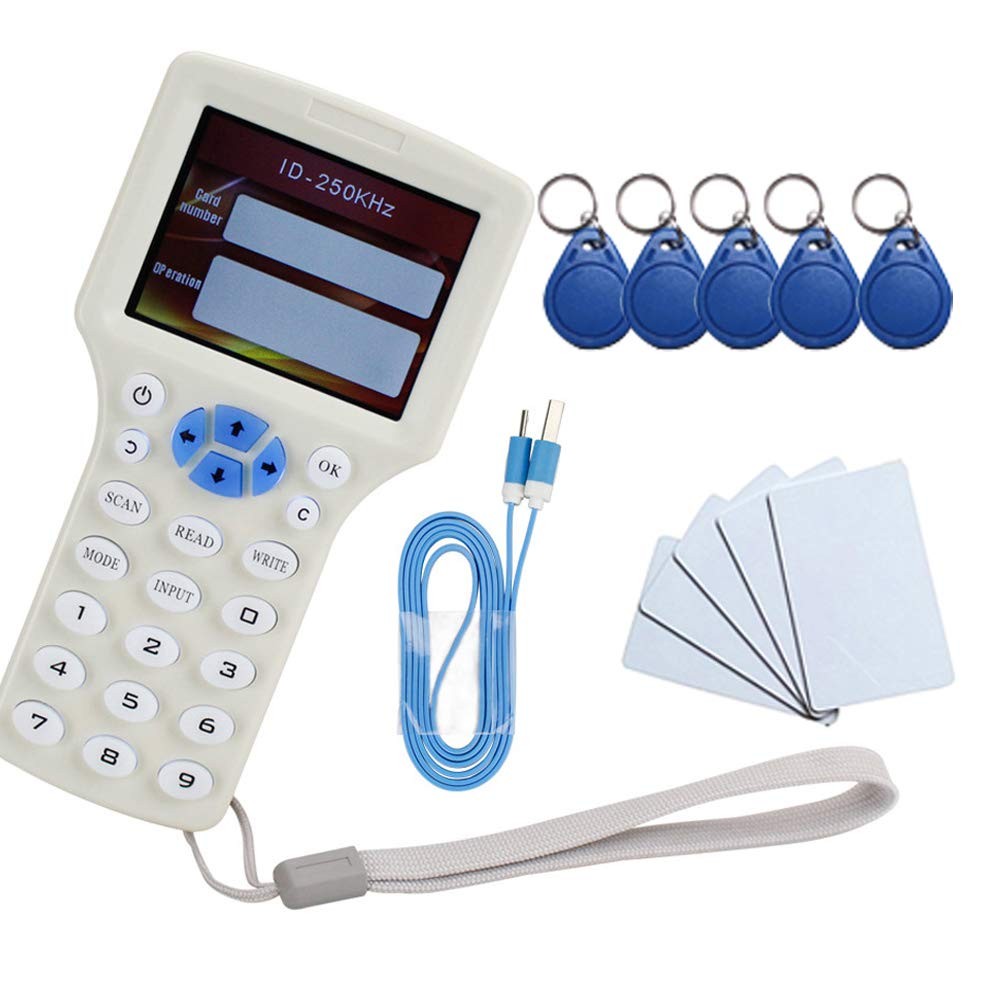 English RFID NFC Copier Reader Writer Duplicator 10 Frequency Programmer with...