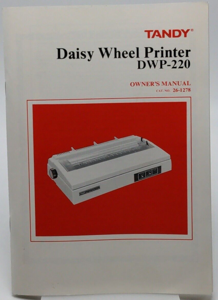 Radio Shack Tandy DWP-220 Daisy Wheel Printer Owners User Manual Original 1984