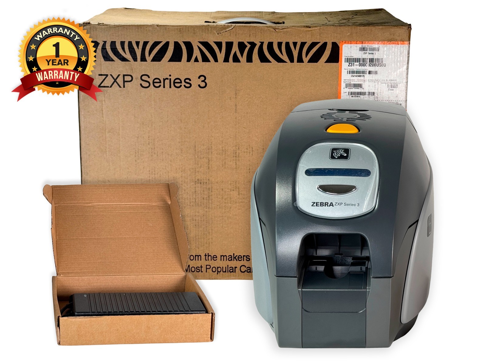 NEW Zebra ZXP Series 3 Single-Sided ID Card Badge Color Printer LAN USB