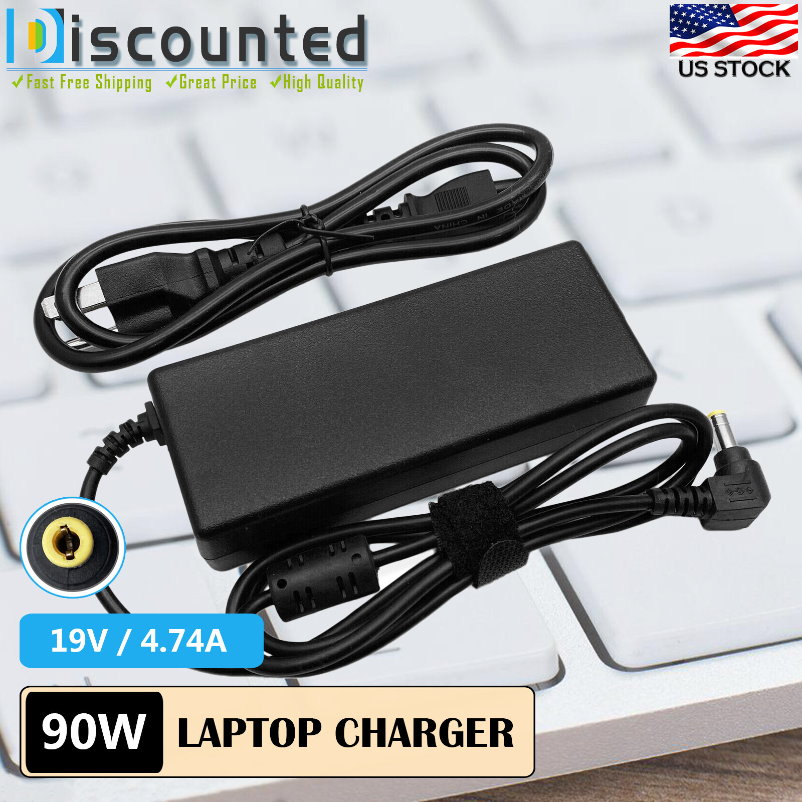 90W AC Adapter Charger For Gateway one ZX4300 ZX4800 ZX6800 ZXC6900 Power Cord