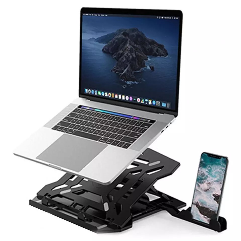 Soporte para Laptop Ajustable Con Base Giratoria 360° Ergonómico Plegable 10-17"