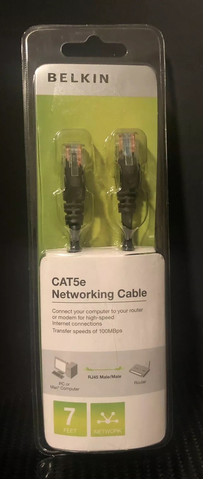 Belkin 7 Foot CAT5e Networking Ethernet Cable RJ45 Male/Male 2009 NEW