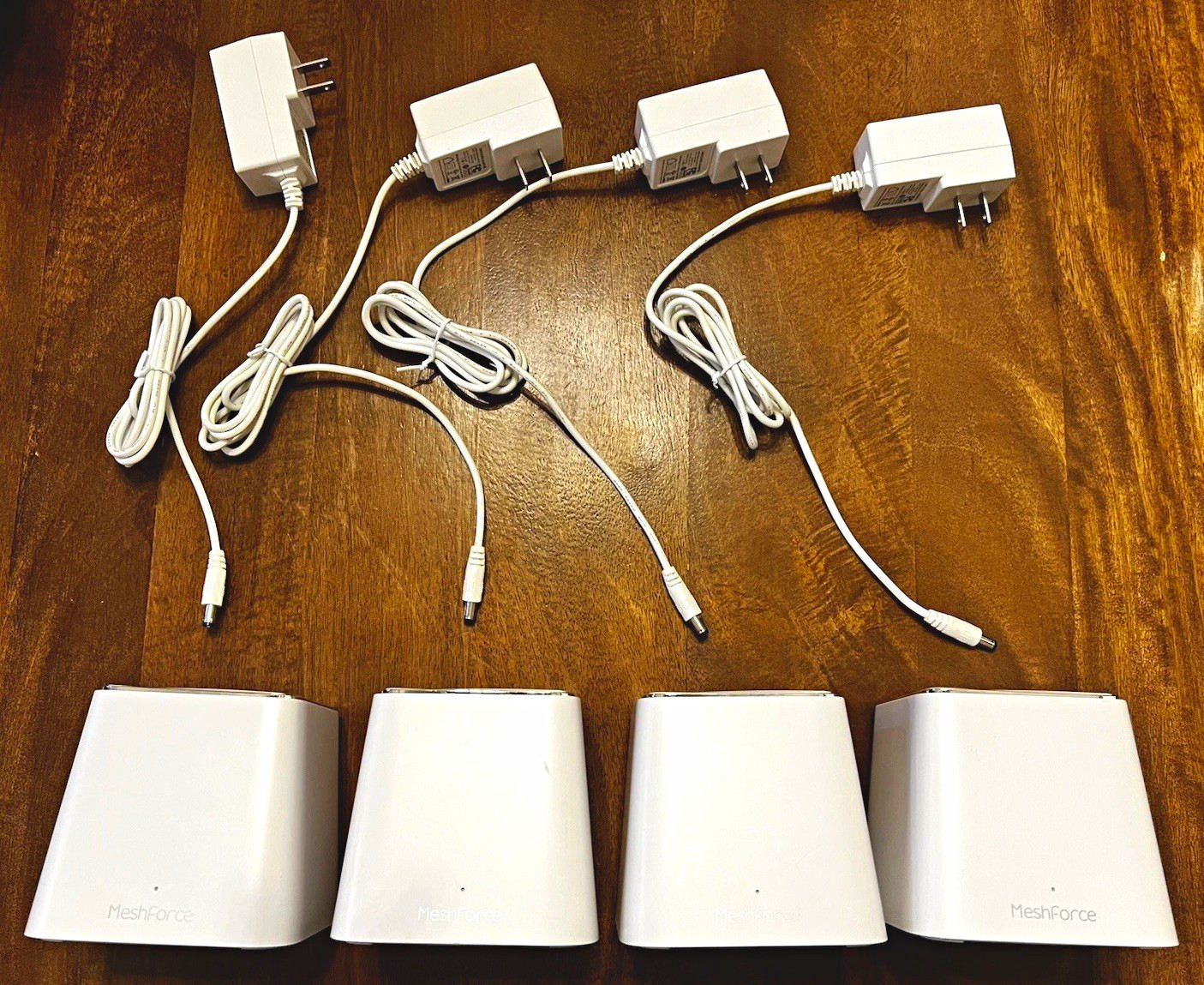 MeshForce M3 Mesh WiFi System 4-Pack Dual Band 1200 Mbps White w/ Adapters