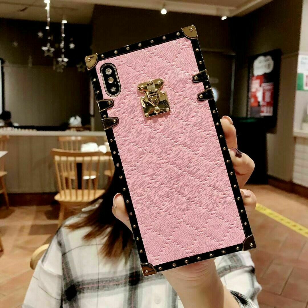 Leather Luxury Boxy Trunk Case For Motorola Google 8 6 7 Tecno Spark Go Camon LG