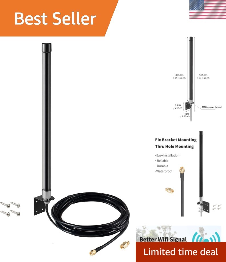 10dBi Long Range Dual Band WiFi Antenna - 2.4GHz & 5GHz Waterproof Fiberglass