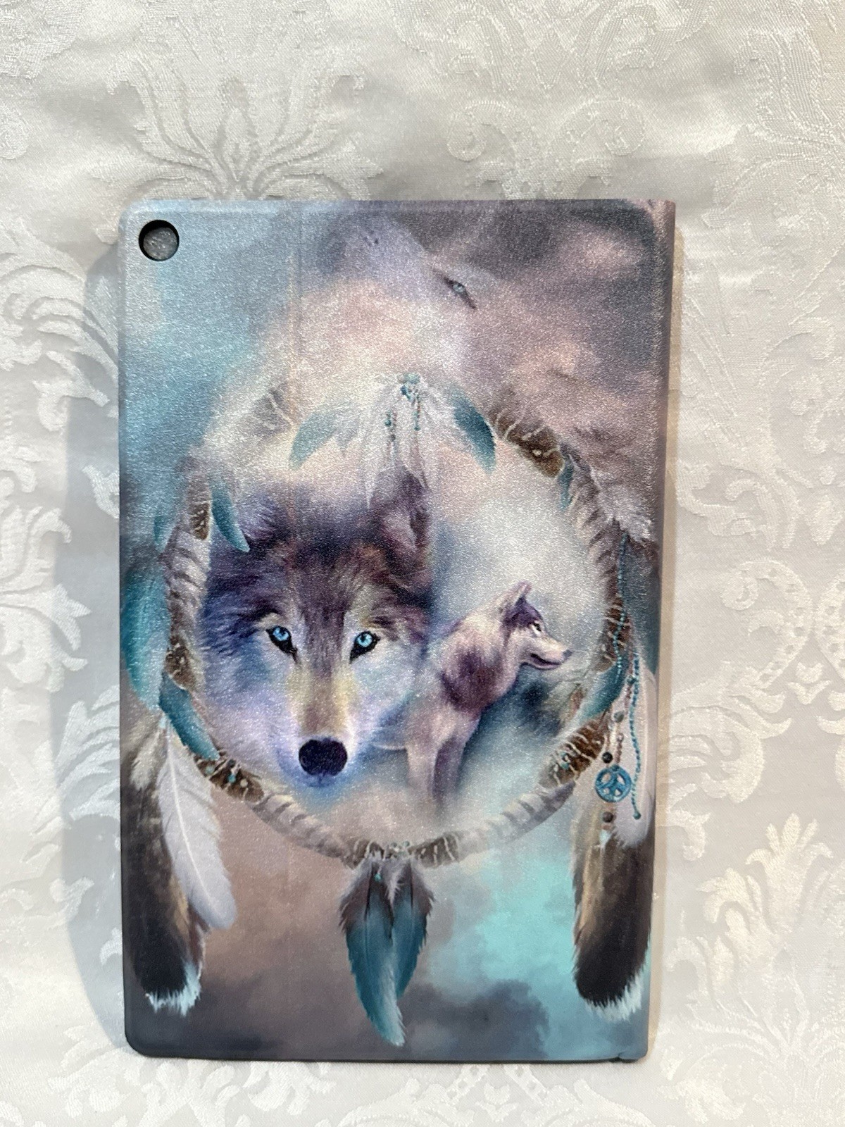 FUYOCWE 10.1 Inch Universal Tablet Case Cover Wolf Dreamcatcher Stand Folio PU