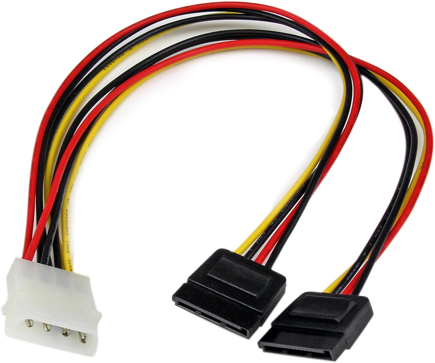 Startech 1ft LP4 to 2x SATA Power Adapter Cable