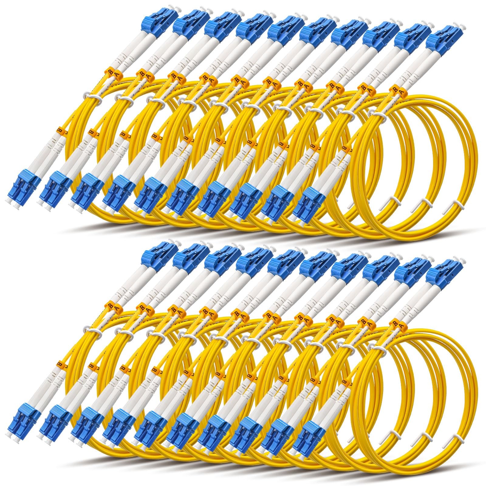 20 PCS 1m 3.28 Ft LC To LC OS2 Single Mode Fiber Patch Cable SMF Duplex