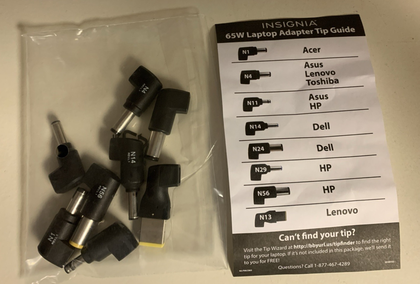 Insignia Laptop Adapter Replacement Tip Set - Acer Toshiba Dell HP Lenovo ASUS