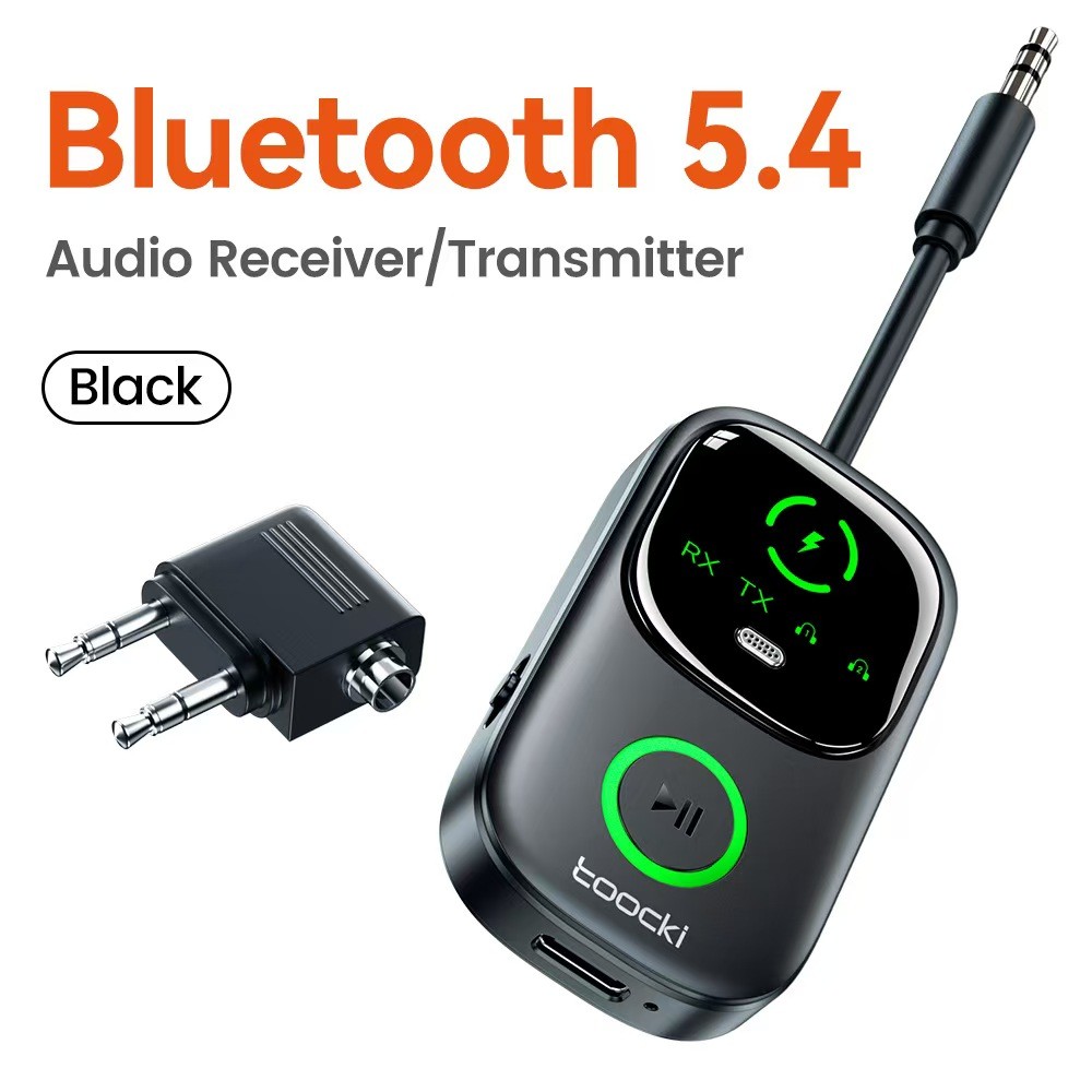 Toocki 2 In 1 Bluetooth 5.4 Audio Reciever Transmitter Adapter for Car Earphones