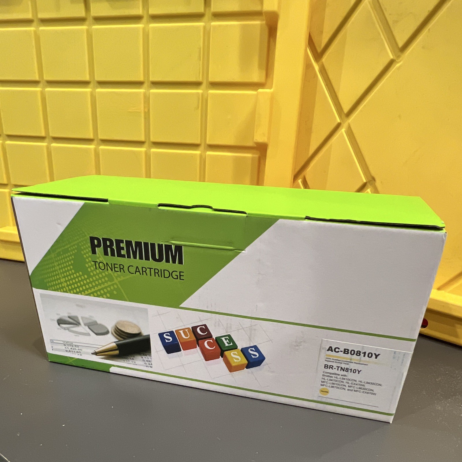 Premium Compatible Yellow Toner Cartridge for Brother TN810Y AC-B0810Y Laser