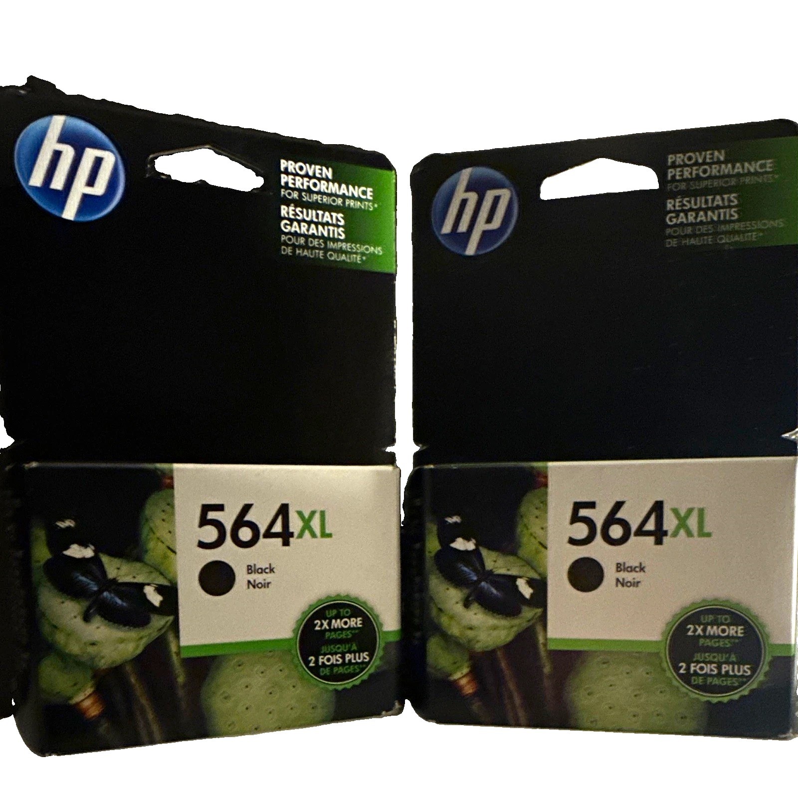 HP 564XL Genuine/ Black Inkjet Ink Cartridge for HP Printers (2 Boxes)-EXPIRED