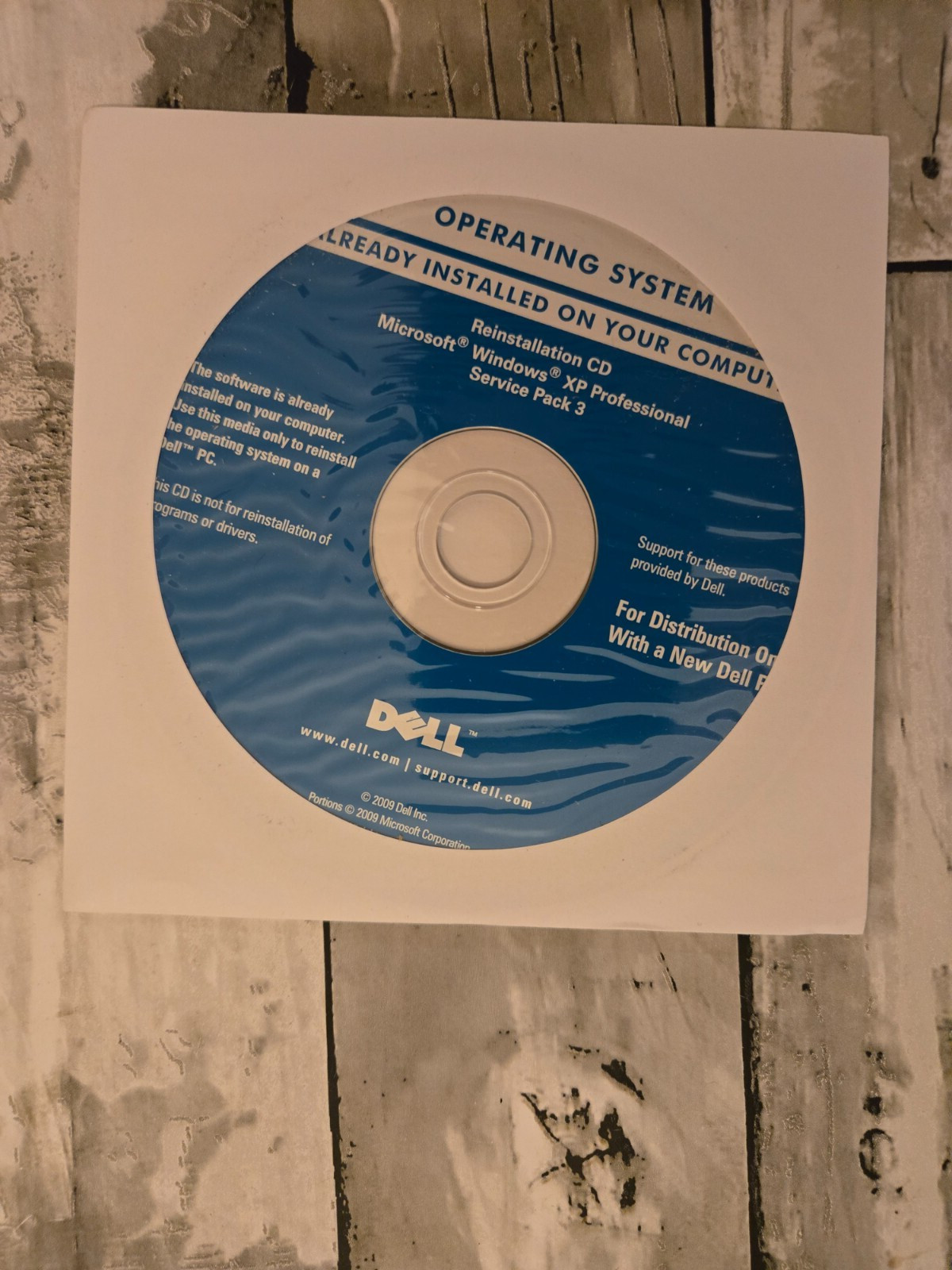 Dell Microsoft Windows XP Professional SP3 Reinstallation CD