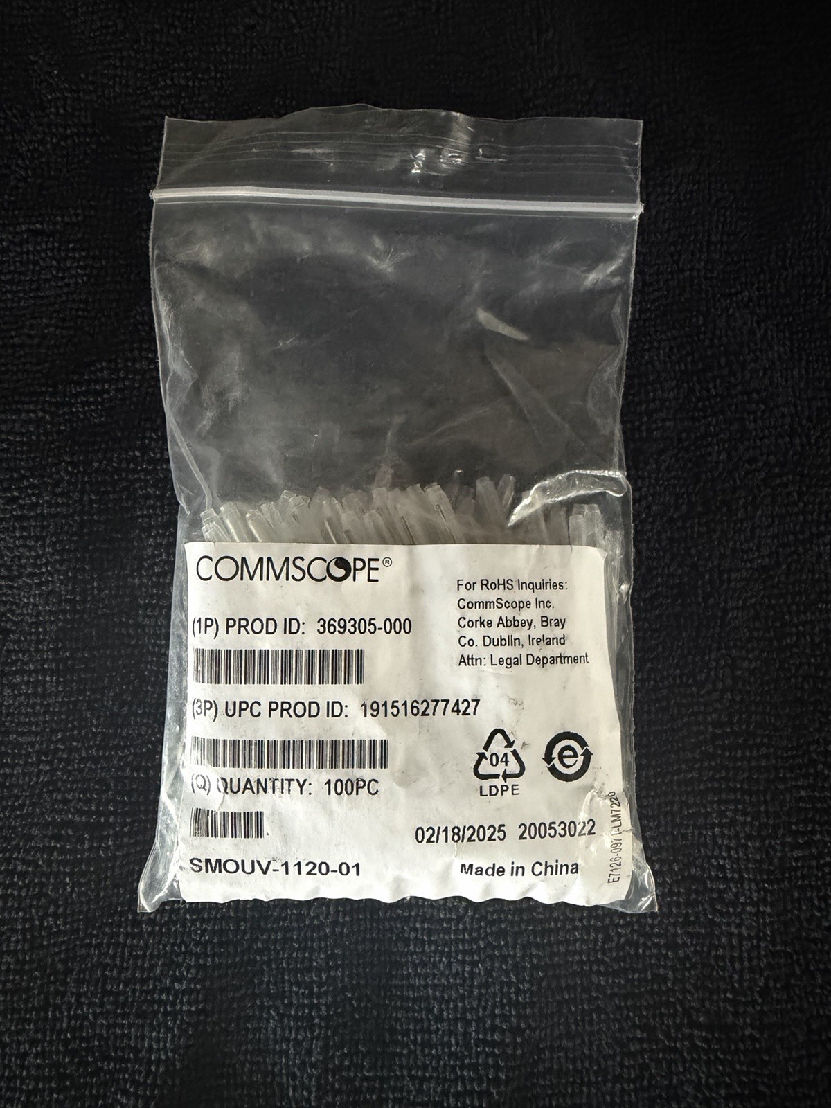 CommScope Clear Self-Locking Cable Ties 1120mm 100 Pack 369305-000