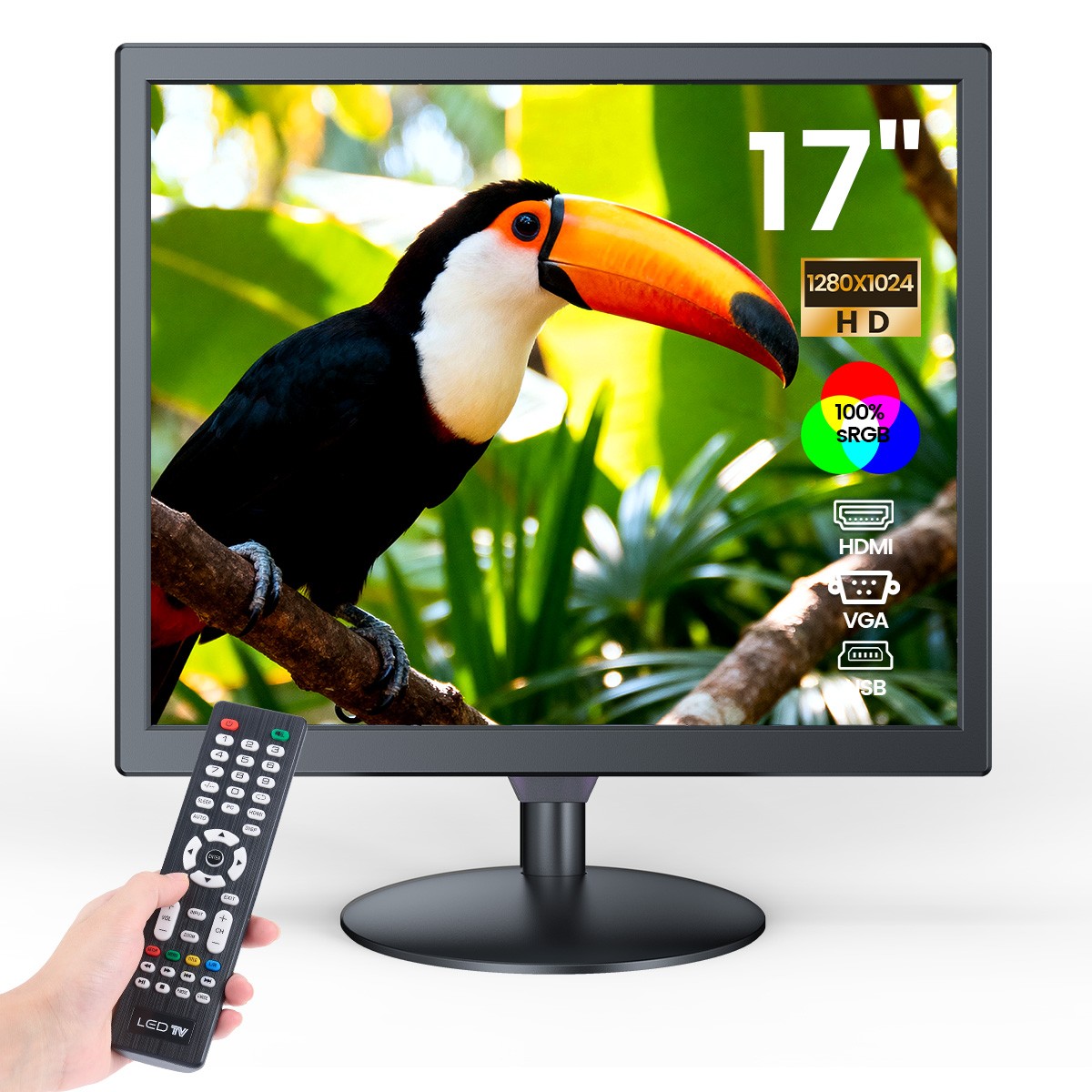 Eyoyo 17" LCD Security Monitor PC Display Screen 1280x1024 HDMI VGA AV BNC USB