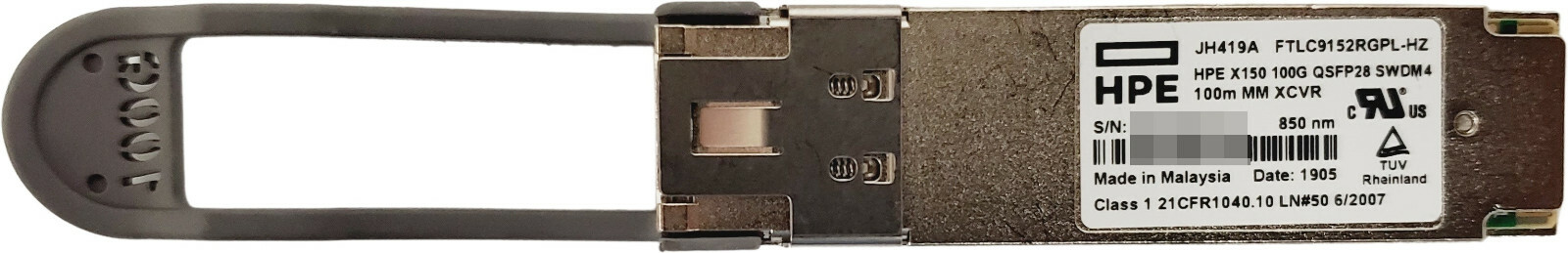 HPE X150 100G QSFP28 SWDM4 100M MM Transceiver JH419A 