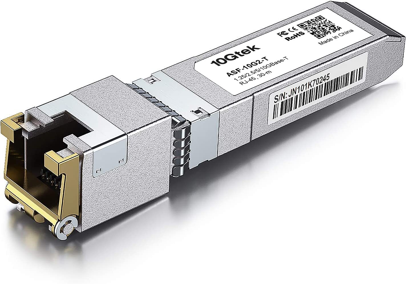 For Cisco SFP-10G-T-X Module, 10G SFP to RJ-45 Copper, 10GBase-T, 1/2.5/5/10Gbps