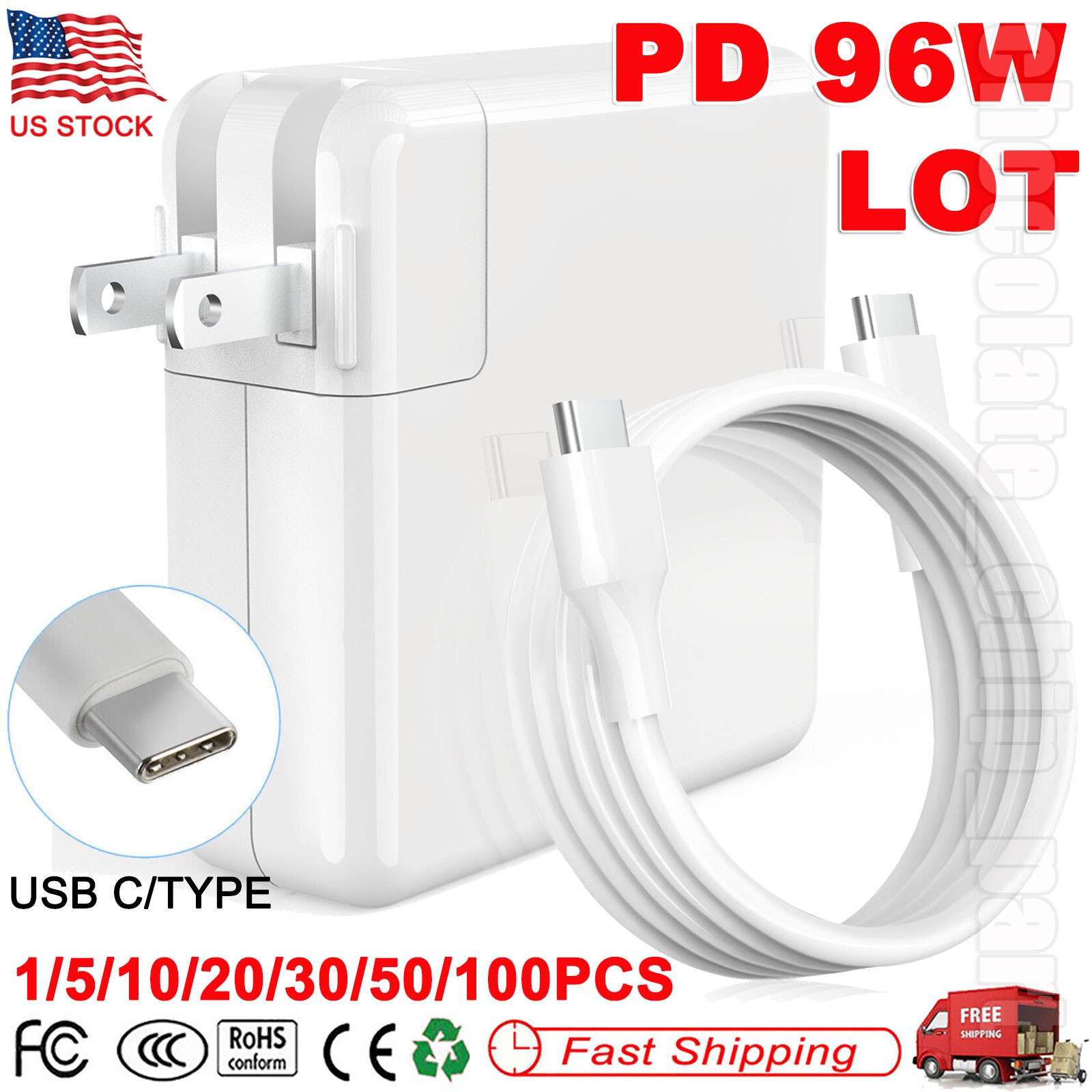 LOT 96W USB-C Power Adapter Type C Charger For MacBook Pro 16'' 15'' 2016-2019