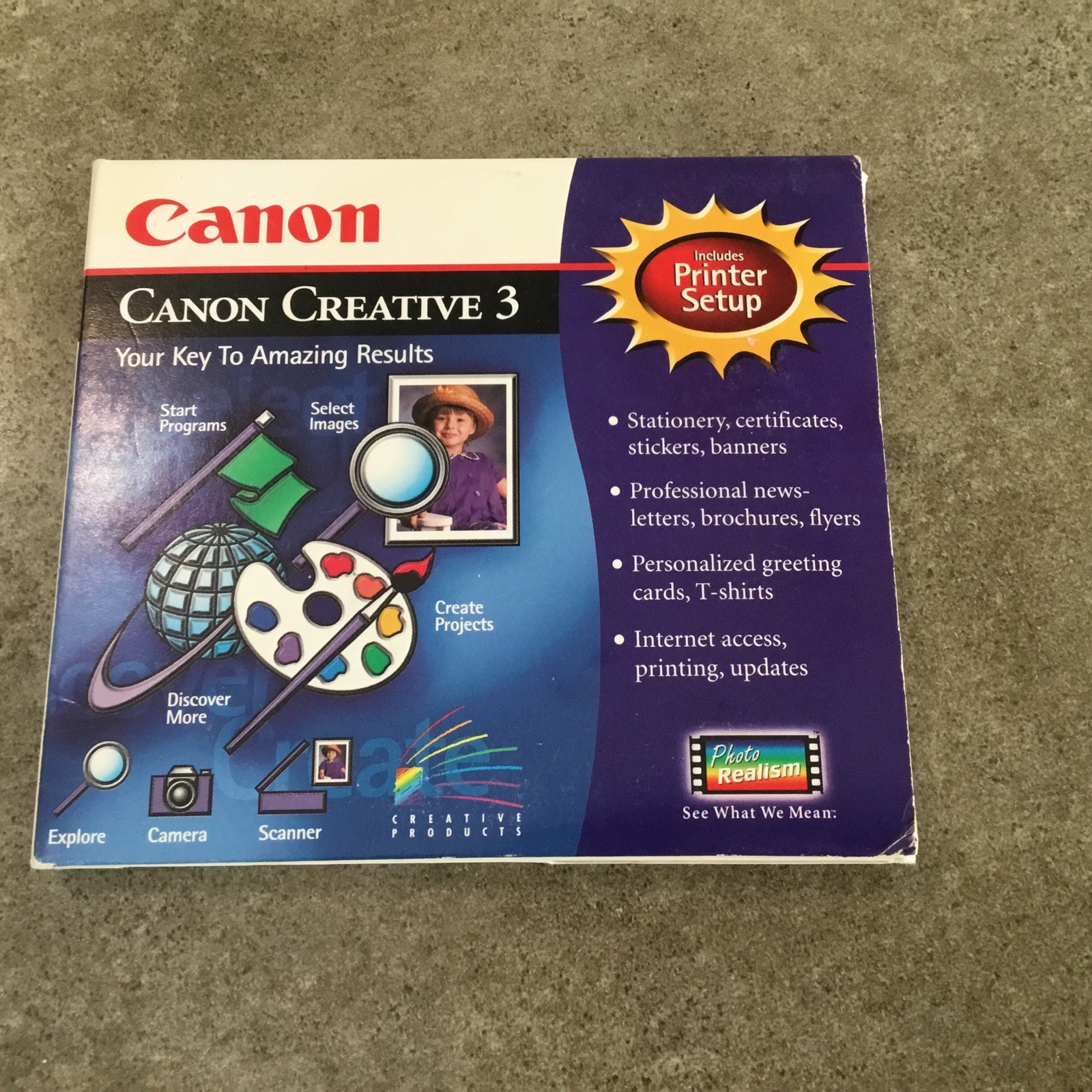 Canon Creative 3 & Printer Setup Windows 95 & 3.1