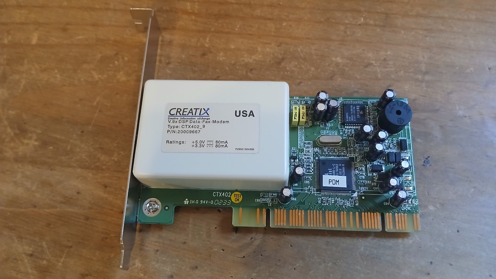 Vintage Creatix CTX402_9 56K V.9x DSP Data Fax Internal PCI Modem Card
