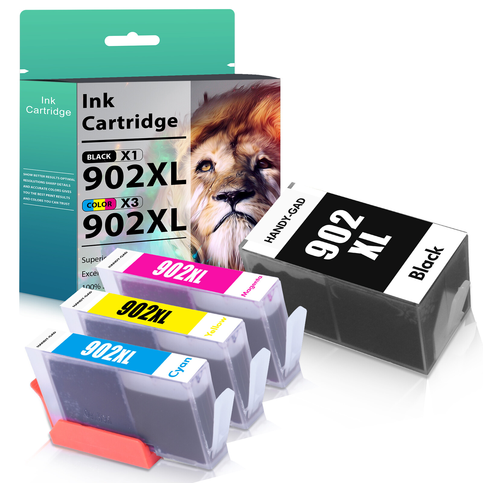 4X 902 XL BCMY Ink Cartridge for HP 902XL Officejet Pro 6950 6951 6954 6956 6958