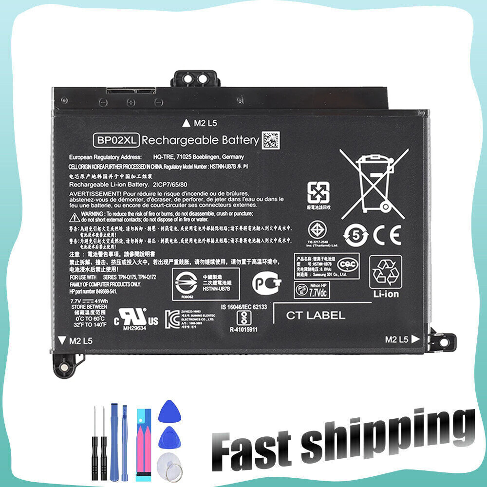 BP02XL Battery For HP Pavilion BP02041XL 849909-850 849569-541 41Wh