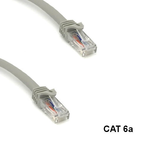 KNTK Gray 7ft Cat6a UTP Patch Cable 24AWG Panel Router Ethernet RJ45 Network